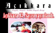 Açıkkara 93. Sayısı yayınlandı.