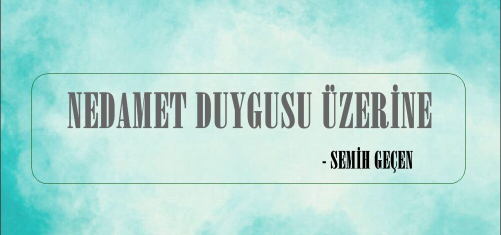 NEDAMET DUYGUSU ÜZERİNE 